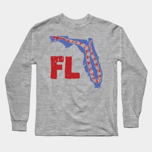 Distressed Florida Gadsden Snake Long Sleeve T-Shirt